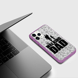 Чехол iPhone 11 Pro матовый Walking Dad, цвет: 3D-фиолетовый — фото 2