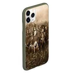 Чехол iPhone 11 Pro матовый Slipknot Sepia, цвет: 3D-темно-зеленый — фото 2