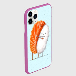 Чехол iPhone 11 Pro матовый Суши друзья, цвет: 3D-фиолетовый — фото 2