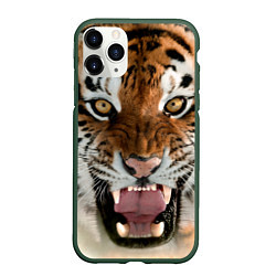 Чехол iPhone 11 Pro матовый Свирепый тигр
