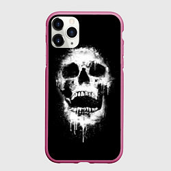 Чехол iPhone 11 Pro матовый Evil Skull, цвет: 3D-малиновый