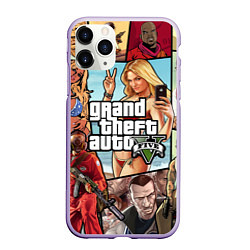 Чехол iPhone 11 Pro матовый GTA V, цвет: 3D-светло-сиреневый