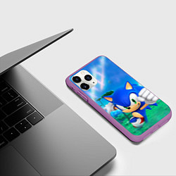 Чехол iPhone 11 Pro матовый Sonic Boom, цвет: 3D-фиолетовый — фото 2
