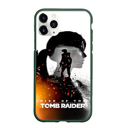 Чехол iPhone 11 Pro матовый Rise of the Tomb Raider 1, цвет: 3D-темно-зеленый