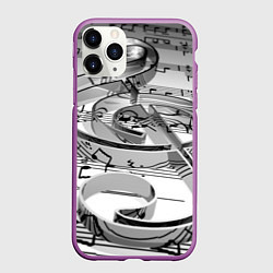Чехол iPhone 11 Pro матовый Скрипичный ключ, цвет: 3D-фиолетовый