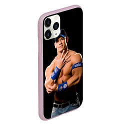 Чехол iPhone 11 Pro матовый Джон Сина борец, цвет: 3D-розовый — фото 2