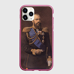 Чехол iPhone 11 Pro матовый Александр III Миротворец, цвет: 3D-малиновый