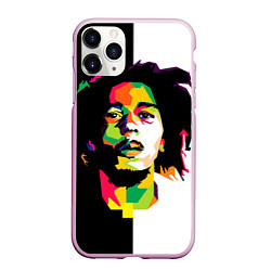 Чехол iPhone 11 Pro матовый Bob Marley: Colors, цвет: 3D-розовый