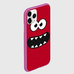 Чехол iPhone 11 Pro матовый Веселый монстрик, цвет: 3D-фиолетовый — фото 2