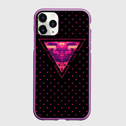 Чехол iPhone 11 Pro матовый Треугольная геометрия, цвет: 3D-фиолетовый