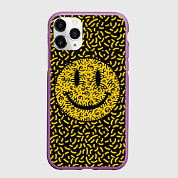 Чехол iPhone 11 Pro матовый Радостный смайл, цвет: 3D-фиолетовый