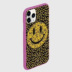 Чехол iPhone 11 Pro матовый Радостный смайл, цвет: 3D-фиолетовый — фото 2