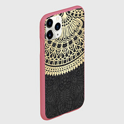 Чехол iPhone 11 Pro матовый Абстракционизм, цвет: 3D-малиновый — фото 2