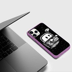 Чехол iPhone 11 Pro матовый Космонавт привидение, цвет: 3D-фиолетовый — фото 2