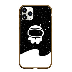 Чехол iPhone 11 Pro матовый Маленький космонавт, цвет: 3D-коричневый
