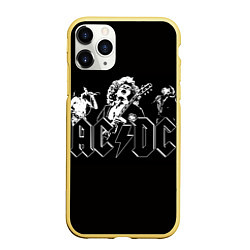 Чехол iPhone 11 Pro матовый AC/DC: Mono, цвет: 3D-желтый