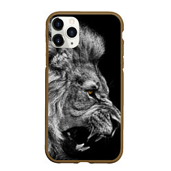 Чехол iPhone 11 Pro матовый Оскал льва, цвет: 3D-коричневый