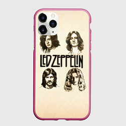 Чехол iPhone 11 Pro матовый Led Zeppelin Guys, цвет: 3D-малиновый