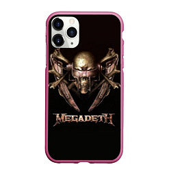 Чехол iPhone 11 Pro матовый Megadeth, цвет: 3D-малиновый