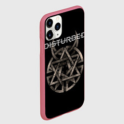 Чехол iPhone 11 Pro матовый Disturbed Logo, цвет: 3D-малиновый — фото 2