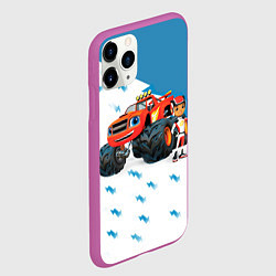 Чехол iPhone 11 Pro матовый Вспыш и чудо-машинки, цвет: 3D-фиолетовый — фото 2