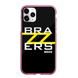Чехол iPhone 11 Pro матовый Brazzers Bros, цвет: 3D-малиновый