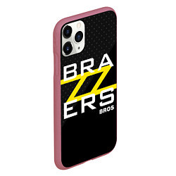 Чехол iPhone 11 Pro матовый Brazzers Bros, цвет: 3D-малиновый — фото 2