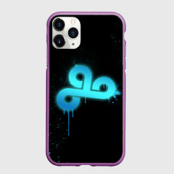 Чехол iPhone 11 Pro матовый Cloud 9: Black collection, цвет: 3D-фиолетовый