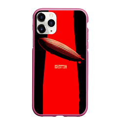 Чехол iPhone 11 Pro матовый Led Zeppelin: Red line, цвет: 3D-малиновый