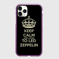 Чехол iPhone 11 Pro матовый Keep Calm & Led Zeppelin, цвет: 3D-фиолетовый