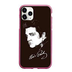 Чехол iPhone 11 Pro матовый Elvis Presley, цвет: 3D-малиновый