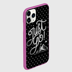 Чехол iPhone 11 Pro матовый Just Go Mountains, цвет: 3D-фиолетовый — фото 2