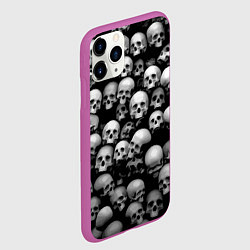 Чехол iPhone 11 Pro матовый Черепа на черном, цвет: 3D-фиолетовый — фото 2