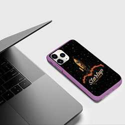 Чехол iPhone 11 Pro матовый Startup Space, цвет: 3D-фиолетовый — фото 2