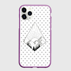 Чехол iPhone 11 Pro матовый Восход солнца, цвет: 3D-фиолетовый