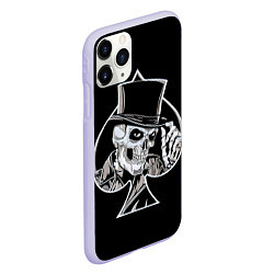 Чехол iPhone 11 Pro матовый Скелетон, цвет: 3D-светло-сиреневый — фото 2