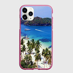 Чехол iPhone 11 Pro матовый Таиланд, цвет: 3D-малиновый