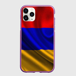 Чехол iPhone 11 Pro матовый Флаг Армения, цвет: 3D-фиолетовый