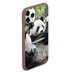 Чехол iPhone 11 Pro матовый Семейка панд, цвет: 3D-коричневый — фото 2