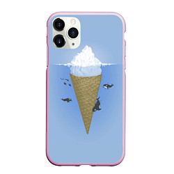 Чехол iPhone 11 Pro матовый Мороженое, цвет: 3D-розовый