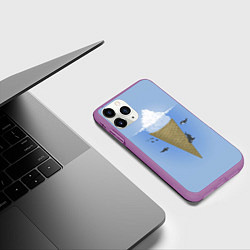 Чехол iPhone 11 Pro матовый Мороженое, цвет: 3D-фиолетовый — фото 2