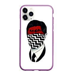 Чехол iPhone 11 Pro матовый Twin Peaks Face, цвет: 3D-фиолетовый