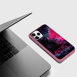 Чехол iPhone 11 Pro матовый Загадочный космос, цвет: 3D-малиновый — фото 2