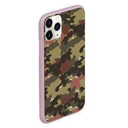 Чехол iPhone 11 Pro матовый Камуфляж: коричневый/хаки, цвет: 3D-розовый — фото 2