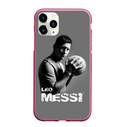 Чехол iPhone 11 Pro матовый Leo Messi, цвет: 3D-малиновый