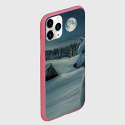 Чехол iPhone 11 Pro матовый Ночь в Тайге, цвет: 3D-малиновый — фото 2