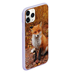 Чехол iPhone 11 Pro матовый Осенняя лиса, цвет: 3D-светло-сиреневый — фото 2