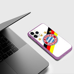 Чехол iPhone 11 Pro матовый FC Bayern: Germany, цвет: 3D-фиолетовый — фото 2