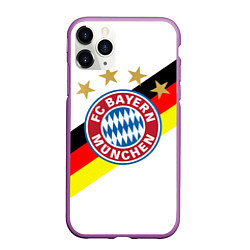 Чехол iPhone 11 Pro матовый FC Bayern: Germany, цвет: 3D-фиолетовый