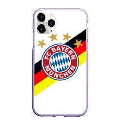 Чехол iPhone 11 Pro матовый FC Bayern: Germany, цвет: 3D-светло-сиреневый